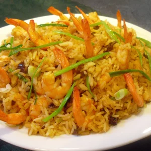 Plats de riz Jasmin au crevettes